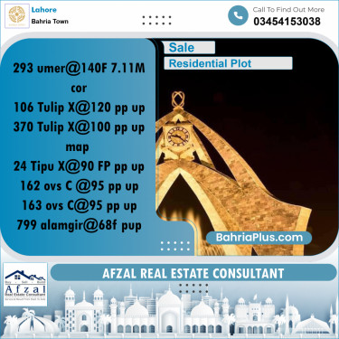 Residential Plot for Sale in Bahria Town, Lahore - (BP-349799)