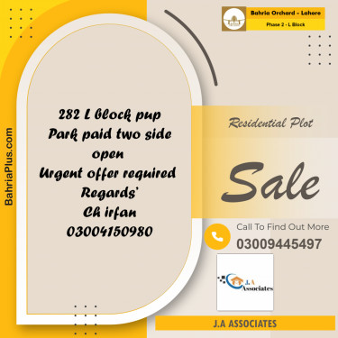 5 Marla Residential Plot for Sale in Phase 2 - L Block -  Bahria Orchard, Lahore - (BP-349852)