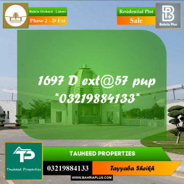 8 Marla Residential Plot for Sale in Phase 2 - D Ext -  Bahria Orchard, Lahore - (BP-349923)