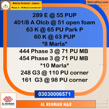 5 Marla Residential Plot for Sale in Phase 2 - M Block Commercial -  Bahria Orchard, Lahore - (BP-349964)