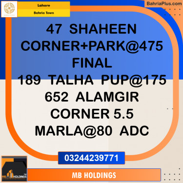 Residential Plot for Sale in Bahria Town, Lahore - (BP-350012)