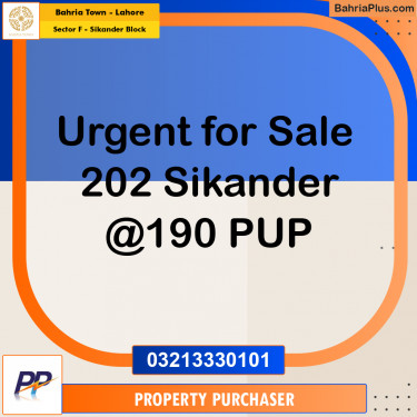 1 Kanal Residential Plot for Sale in Sector F - Sikander Block -  Bahria Town, Lahore - (BP-350013)