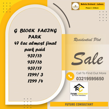 5 Marla Residential Plot for Sale in Phase 2 - G Block -  Bahria Orchard, Lahore - (BP-350033)