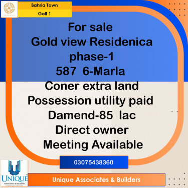 6 Marla Residential Plot for Sale in Golf Phase 1 -  Bahria Town, Lahore - (BP-350044)