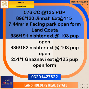 Residential Plot for Sale in Bahria Town, Lahore - (BP-350047)