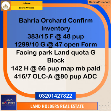 Residential Plot for Sale in Bahria Orchard, Lahore - (BP-350048)