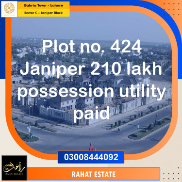 10 Marla Residential Plot for Sale in Sector C - Janiper Block -  Bahria Town, Lahore - (BP-350068)