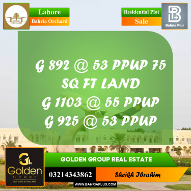 5 Marla Residential Plot for Sale in Bahria Orchard, Lahore - (BP-350075)