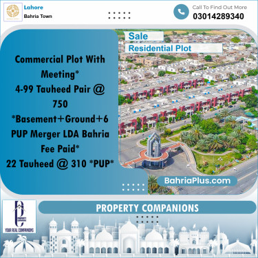 Residential Plot for Sale in Bahria Town, Lahore - (BP-350132)