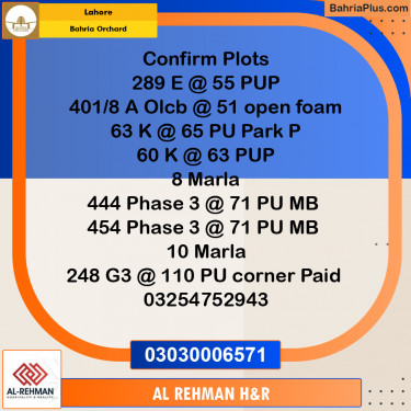 5 Marla Residential Plot for Sale in Bahria Orchard, Lahore - (BP-350148)