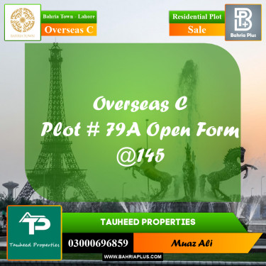 10 Marla Residential Plot for Sale in Overseas C -  Bahria Town, Lahore - (BP-350168)