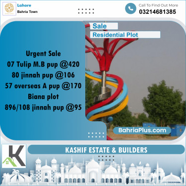 Residential Plot for Sale in Bahria Town, Lahore - (BP-350185)