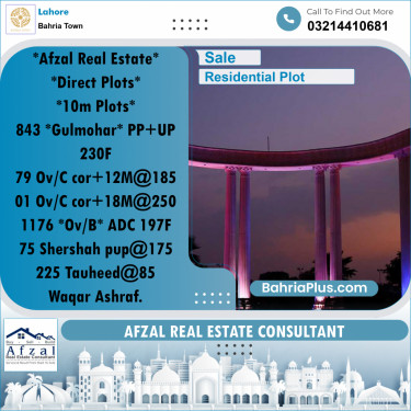 Residential Plot for Sale in Bahria Town, Lahore - (BP-350188)