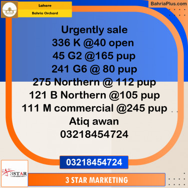 Residential Plot for Sale in Bahria Orchard, Lahore - (BP-350205)