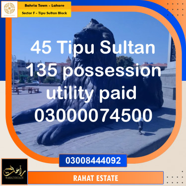 10 Marla Residential Plot for Sale in Sector F - Tipu Sultan Block -  Bahria Town, Lahore - (BP-350206)
