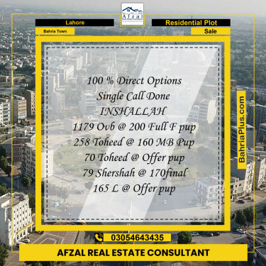 Residential Plot for Sale in Bahria Town, Lahore - (BP-350263)