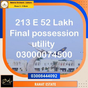 5 Marla Residential Plot for Sale in Phase 2 - E Block -  Bahria Orchard, Lahore - (BP-350346)