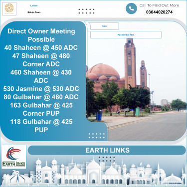 1 Kanal Residential Plot for Sale in Bahria Town, Lahore - (BP-350406)