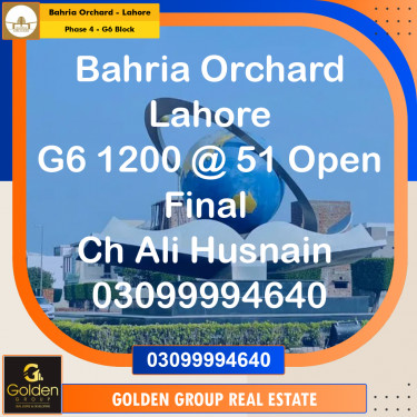 10 Marla Residential Plot for Sale in Phase 4 - G6 Block -  Bahria Orchard, Lahore - (BP-350523)