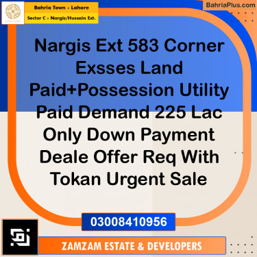 24 Marla Residential Plot for Sale in Sector C - Nargis/Hussain Ext. -  Bahria Town, Lahore - (BP-350529)