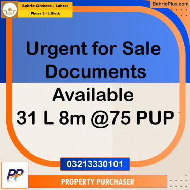 8 Marla Residential Plot for Sale in Phase 2 - L Block -  Bahria Orchard, Lahore - (BP-350605)