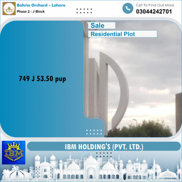 8 Marla Residential Plot for Sale in Phase 2 - J Block -  Bahria Orchard, Lahore - (BP-350665)