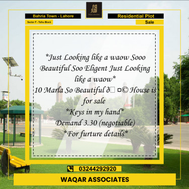Residential Plot for Sale in Sector F - Talha Block -  Bahria Town, Lahore - (BP-350736)