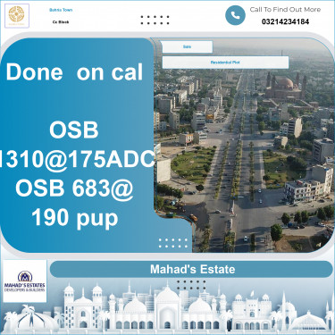 10 Marla Residential Plot for Sale in Sector D - CC Block -  Bahria Town, Lahore - (BP-350793)