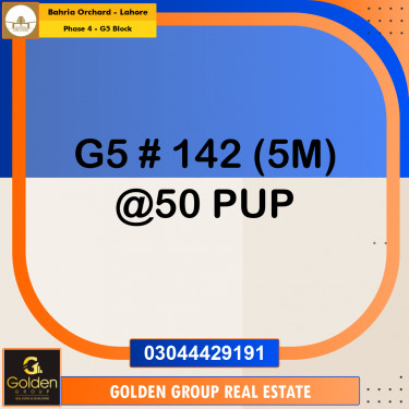 5 Marla Residential Plot for Sale in Phase 4 - G5 Block -  Bahria Orchard, Lahore - (BP-350880)