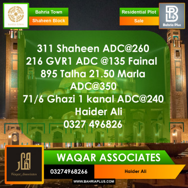 11 Marla Residential Plot for Sale in Sector B - Shaheen Block -  Bahria Town, Lahore - (BP-350881)