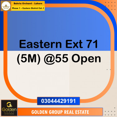 5 Marla Residential Plot for Sale in Phase 1 - Eastern District Ext. I -  Bahria Orchard, Lahore - (BP-350884)