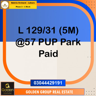 5 Marla Residential Plot for Sale in Phase 2 - L Block -  Bahria Orchard, Lahore - (BP-350898)