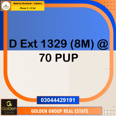 8 Marla Residential Plot for Sale in Phase 2 - D Ext -  Bahria Orchard, Lahore - (BP-350914)
