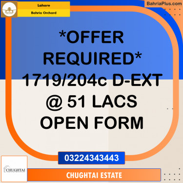 5 Marla Residential Plot for Sale in Bahria Orchard, Lahore - (BP-350934)