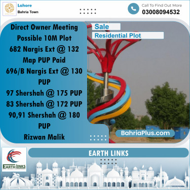10 Marla Residential Plot for Sale in Bahria Town, Lahore - (BP-350962)