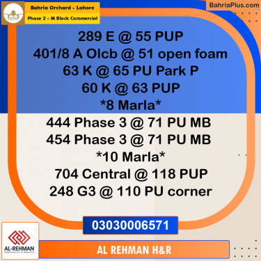 5 Marla Residential Plot for Sale in Phase 2 - M Block Commercial -  Bahria Orchard, Lahore - (BP-351014)