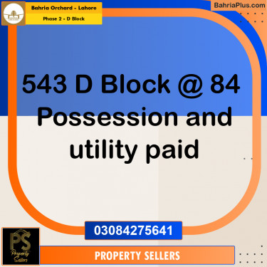 8 Marla Residential Plot for Sale in Phase 2 - D Block -  Bahria Orchard, Lahore - (BP-351038)