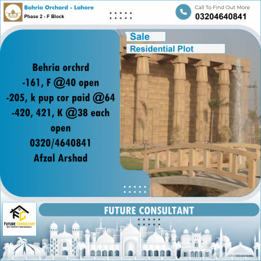 5 Marla Residential Plot for Sale in Phase 2 - F Block -  Bahria Orchard, Lahore - (BP-351065)
