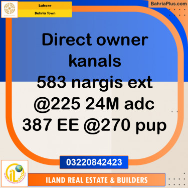 Residential Plot for Sale in Bahria Town, Lahore - (BP-351282)