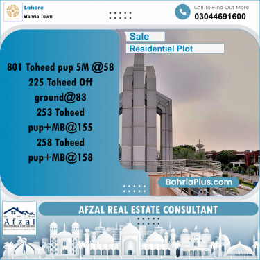 Residential Plot for Sale in Bahria Town, Lahore - (BP-351317)