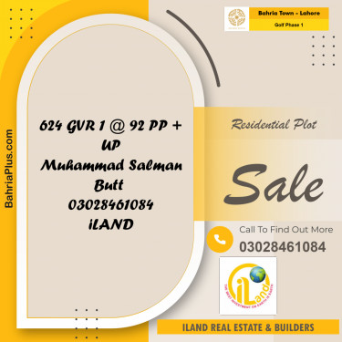 5 Marla Residential Plot for Sale in Golf Phase 1 -  Bahria Town, Lahore - (BP-351345)