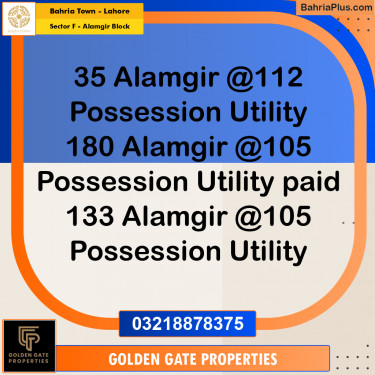 10 Marla Residential Plot for Sale in Sector F - Alamgir Block -  Bahria Town, Lahore - (BP-351369)
