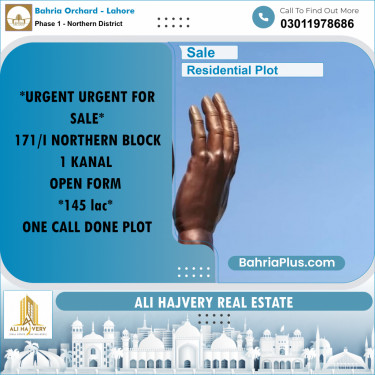 1 Kanal Residential Plot for Sale in Phase 1 - Northern District -  Bahria Orchard, Lahore - (BP-351423)