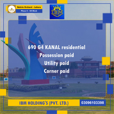 20 Marla Residential Plot for Sale in Phase 4 - G4 Block -  Bahria Orchard, Lahore - (BP-351546)