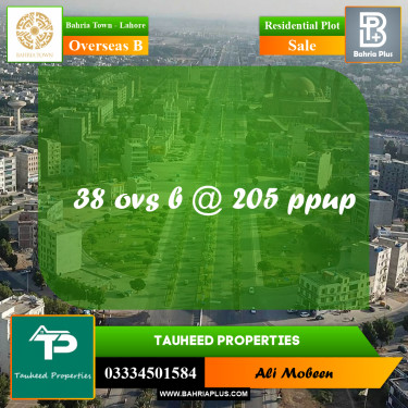 10 Marla Residential Plot for Sale in Overseas B -  Bahria Town, Lahore - (BP-351579)