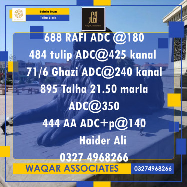 Residential Plot for Sale in Sector F - Talha Block -  Bahria Town, Lahore - (BP-351583)