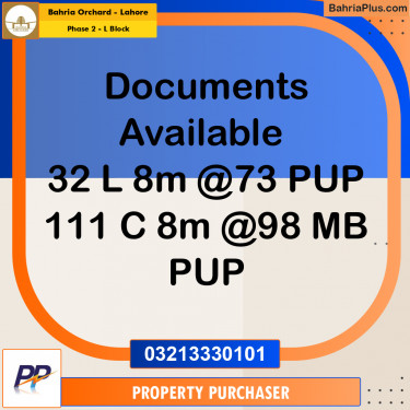 8 Marla Residential Plot for Sale in Phase 2 - L Block -  Bahria Orchard, Lahore - (BP-351645)
