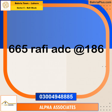 Residential Plot for Sale in Sector E - Rafi Block -  Bahria Town, Lahore - (BP-351732)