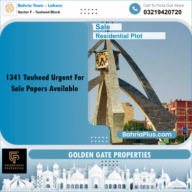 5 Marla Residential Plot for Sale in Sector F - Tauheed Block -  Bahria Town, Lahore - (BP-351785)