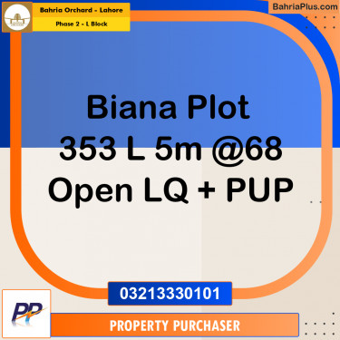 5 Marla Residential Plot for Sale in Phase 2 - L Block -  Bahria Orchard, Lahore - (BP-351891)